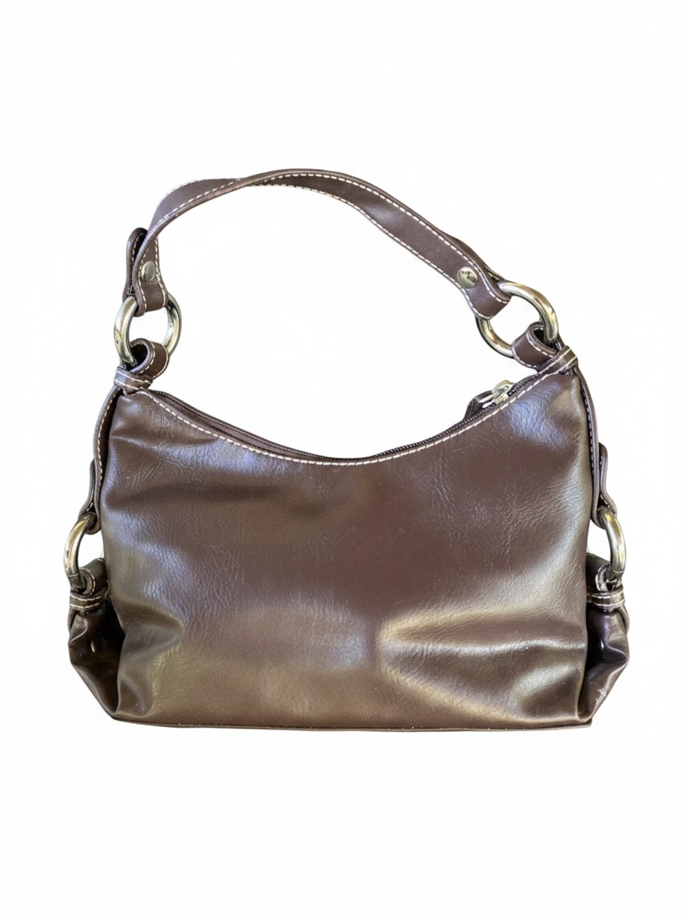 Tommy Hilfiger Chocolate Brown Leather Mini Hobo Bag